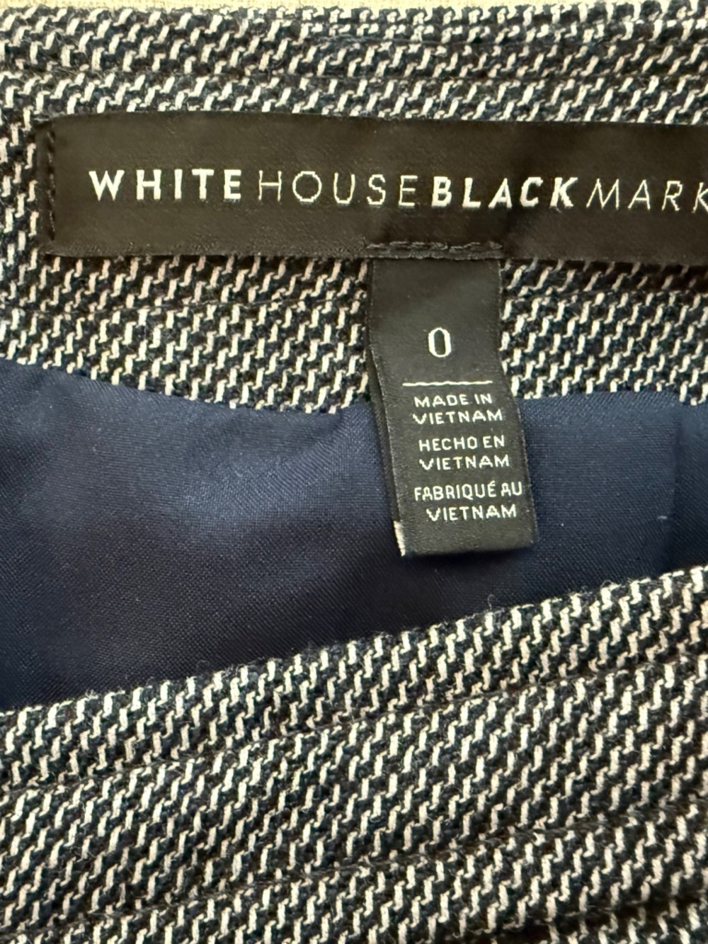 WHBM Navy Tweed Pencil Skirt - Picture 4 of 6